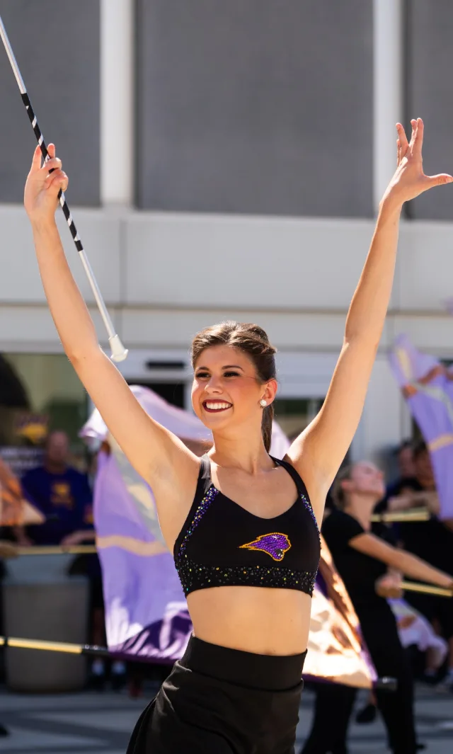 UNI dancer celebrating during a Panthers game