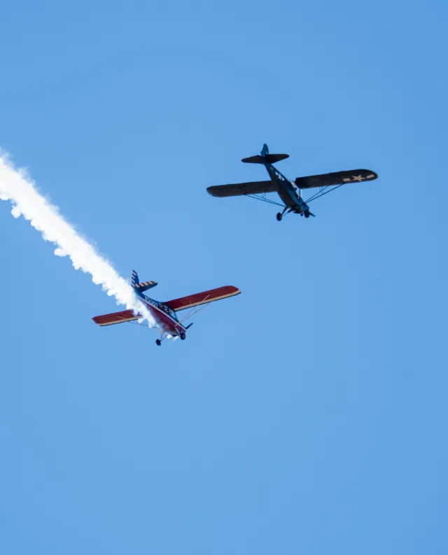 Planes flying overhead at the When Pigs Fly fundraiser