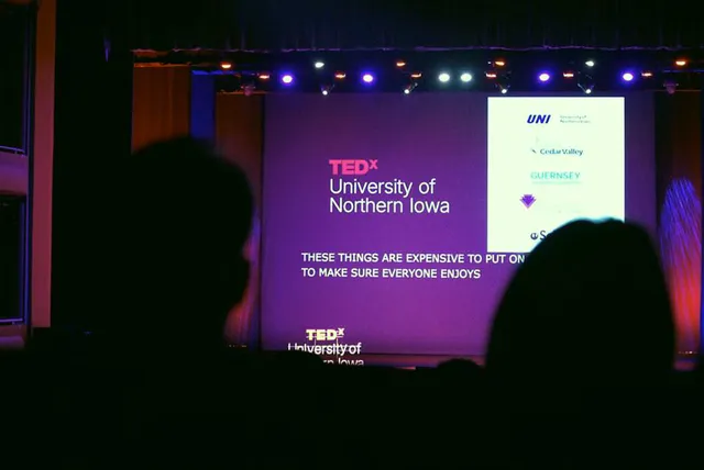 TEDxUniversity of Northern Iowa stage during the 2025 event